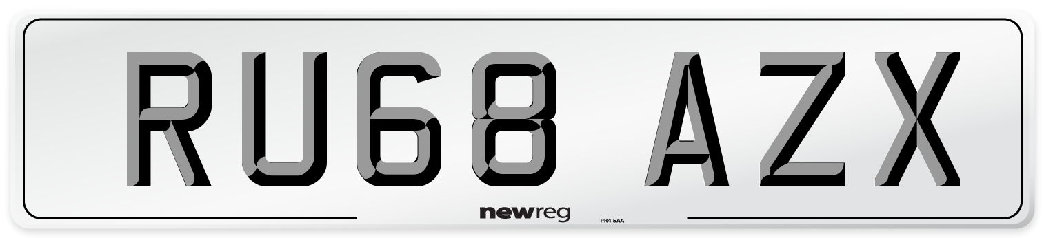 RU68 AZX Number Plate from New Reg